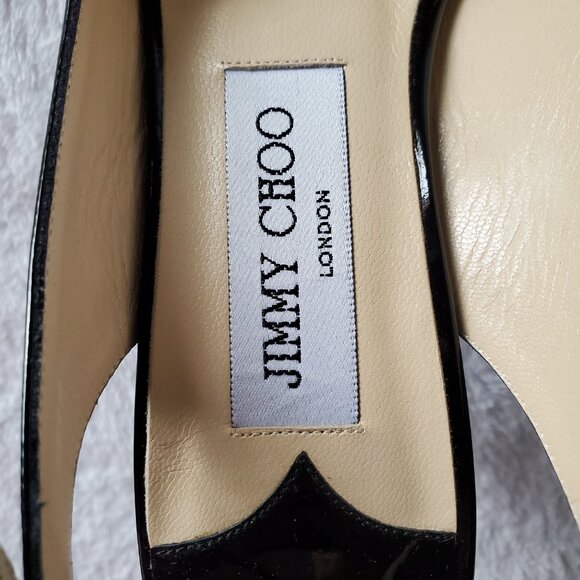 Jimmy Choo Black Patent Slingbacks - Picture 10 of 12